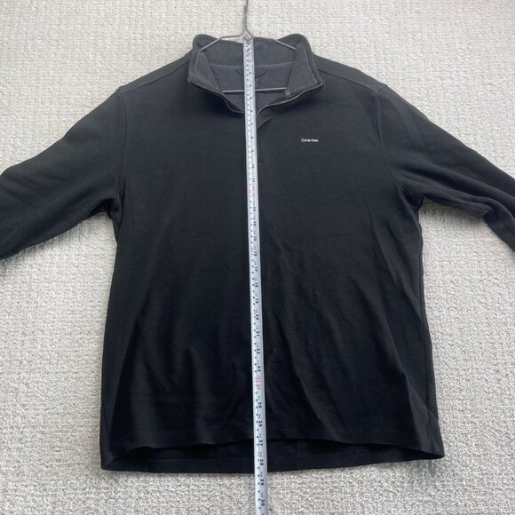 Calvin Klein Men’s Sz M Black Half Zip Lightweight Stretch Sweater Pullover Read - Picture 11 of 16
